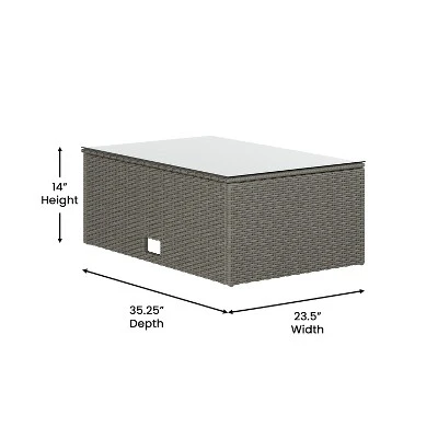 Flash Furniture Roan Indoor/Outdoor L-Shaped Sectional With Coffee Table In Wicker PE Rattan With Cushions 9 Flash Furniture Roan Indoor/Outdoor L-Shaped Sectional With Coffee Table In Wicker PE Rattan With Cushions - Image 9