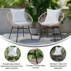 Flash Furniture Devon Set Of 2 Indoor/Outdoor Modern Papasan Style Rattan Rope Patio Chairs, PE Rattan With Cushions 13 Flash Furniture Devon Set Of 2 Indoor/Outdoor Modern Papasan Style Rattan Rope Patio Chairs, PE Rattan With Cushions -Furniture GUEST 01742e03 0ac0 4b57 9999 54979ae0868c