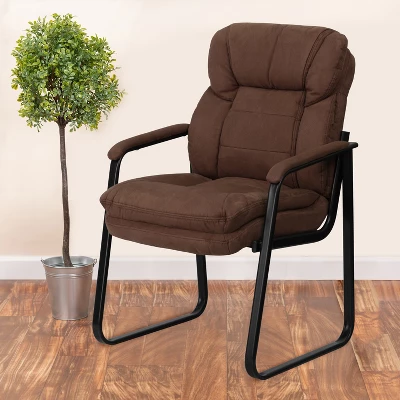 Flash Furniture Executive Side Reception Chair With Lumbar Support And Sled Base 1 Flash Furniture Executive Side Reception Chair With Lumbar Support And Sled Base