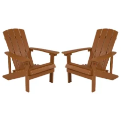 Flash Furniture Set Of 2 Charlestown All-Weather Poly Resin Wood Adirondack Chairs -Furniture GUEST 01c1a0da b1bd 4986 9b02 d20d5b7efadd