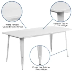 Flash Furniture Commercial Grade 31.5" X 63" Rectangular Metal Indoor-Outdoor Table -Furniture GUEST 01e389db 6817 43e4 8b4c 8846cbbef419