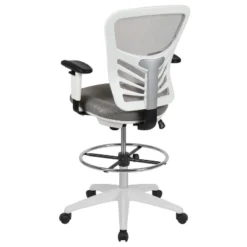 Flash Furniture Mid-Back Mesh Ergonomic Drafting Chair With Adjustable Chrome Foot Ring, Adjustable Arms -Furniture GUEST 02cd109a 1649 4c9f b998 831a1b13be8d
