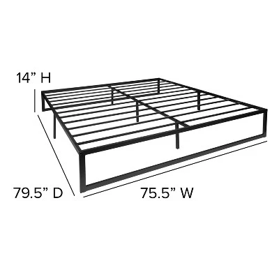 Flash Furniture 14 Inch Metal Platform Bed Frame With 10 Inch Pocket Spring Mattress In A Box And 2 Inch Cool Gel Memory Foam Topper 9 Flash Furniture 14 Inch Metal Platform Bed Frame With 10 Inch Pocket Spring Mattress In A Box And 2 Inch Cool Gel Memory Foam Topper - Image 9