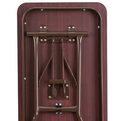 Flash Furniture 5-Foot Mahogany Melamine Laminate Folding Training Table 4 Flash Furniture 5-Foot Mahogany Melamine Laminate Folding Training Table - Image 4