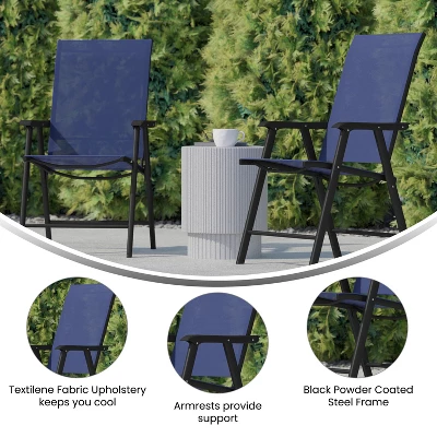 Flash Furniture Paladin Outdoor Folding Patio Sling Chair (2 Pack) 5 Flash Furniture Paladin Outdoor Folding Patio Sling Chair (2 Pack) - Image 5