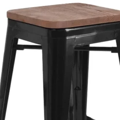 Flash Furniture 30" High Backless Metal Barstool With Square Wood Seat -Furniture GUEST 03ab7b6e b65a 44ba bfe5 188e14516eea