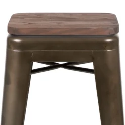 Flash Furniture 30" High Metal Indoor Bar Stool With Wood Seat - Stackable Set Of 4 -Furniture GUEST 04737cb0 01c1 4020 adaf ffa99b15f27d