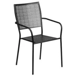 Flash Furniture Commercial Grade Indoor-Outdoor Steel Patio Arm Chair With Square Back -Furniture GUEST 04b494eb f63d 4306 8225 a71fe4d73706
