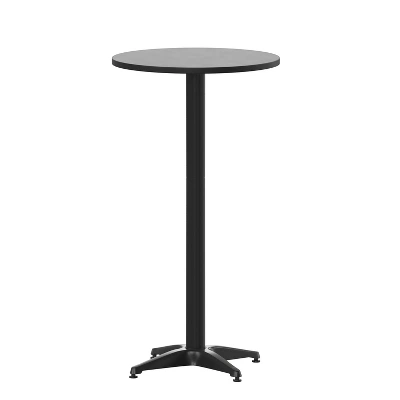 Flash Furniture 23.25" Round Aluminum Indoor-Outdoor Bar Height Table With Flip-Up Table 10 Flash Furniture 23.25" Round Aluminum Indoor-Outdoor Bar Height Table With Flip-Up Table - Image 10