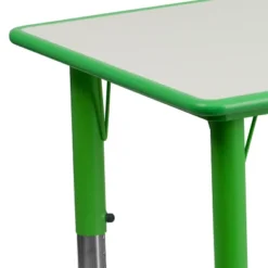 Flash Furniture 23.625"W X 47.25"L Rectangular Plastic Height Adjustable Activity Table -Furniture GUEST 0672bb01 5201 400b bd1a 7ebe025b1a5d