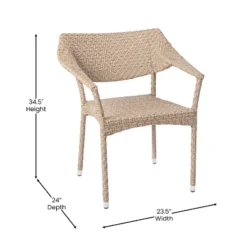 Flash Furniture Jace Commercial Grade Stacking Patio Chair, All Weather PE Rattan Wicker Patio Dining Chair -Furniture GUEST 068208d5 cda1 41ea 9d75 6e3a08425379