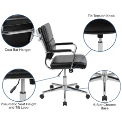 Flash Furniture Mid-Back LeatherSoft Contemporary Panel Executive Swivel Office Chair 25 Flash Furniture Mid-Back LeatherSoft Contemporary Panel Executive Swivel Office Chair -Furniture GUEST 069dc11a ddc8 4555 844d 4acb1668ef3c