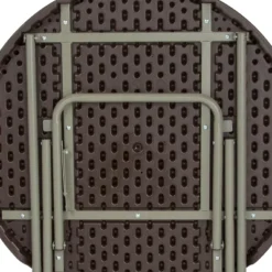 Flash Furniture 2.6-Foot Round Brown Rattan Plastic Folding Table -Furniture GUEST 075dd15b a0e2 412f 8b21 0c21be01f248