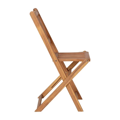 Flash Furniture Indoor/Outdoor Acacia Wood Folding Table And 2 Chair Bistro Set In Natural 11 Flash Furniture Indoor/Outdoor Acacia Wood Folding Table And 2 Chair Bistro Set In Natural - Image 11