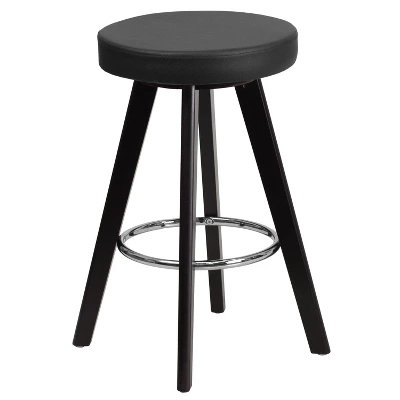 Flash Furniture Trenton Series 24'' High Contemporary Vinyl Counter Height Stool With Cappuccino Wood Frame 1 Flash Furniture Trenton Series 24'' High Contemporary Vinyl Counter Height Stool With Cappuccino Wood Frame