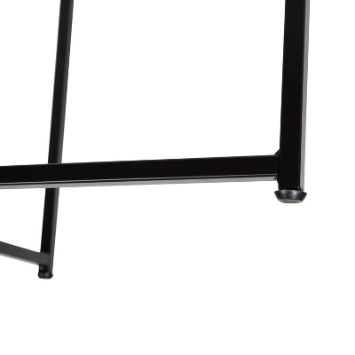 Flash Furniture Greenwich Collection End Table - Modern Clear Glass Accent Table With Crisscross Matte Black Frame 5 Flash Furniture Greenwich Collection End Table - Modern Clear Glass Accent Table With Crisscross Matte Black Frame - Image 5
