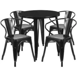 Flash Furniture Commercial Grade 30" Round Metal Indoor-Outdoor Table Set With 4 Arm Chairs 9 Flash Furniture Commercial Grade 30" Round Metal Indoor-Outdoor Table Set With 4 Arm Chairs -Furniture GUEST 07d5211f eb1b 422e 9ade c4b068613bd3