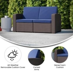 Flash Furniture Seneca Faux Rattan Loveseat With All-Weather Cushions 13 Flash Furniture Seneca Faux Rattan Loveseat With All-Weather Cushions -Furniture GUEST 07e1e656 5ab2 436f 8f6d 84ebd6603cad