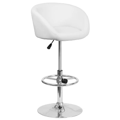 Flash Furniture Contemporary Adjustable Height Barstool With Barrel Back And Chrome Base 12 Flash Furniture Contemporary Adjustable Height Barstool With Barrel Back And Chrome Base - Image 12