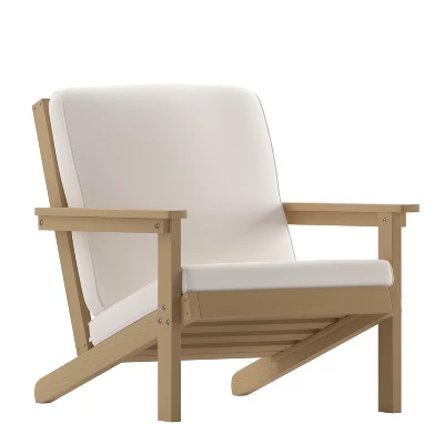 Flash Furniture Charlestown All-Weather Poly Resin Wood Adirondack Style Deep Seat Patio Club Chair With Cushions 13 Flash Furniture Charlestown All-Weather Poly Resin Wood Adirondack Style Deep Seat Patio Club Chair With Cushions - Image 13