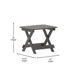Flash Furniture Halifax Outdoor Folding Side Table, Portable All-Weather HDPE Adirondack Side Table -Furniture GUEST 099c54bb e56b 496d 97ab c096d38aa879