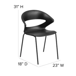 Flash Furniture HERCULES Series 440 Lb. Capacity Black Stack Chair -Furniture GUEST 09b65d0b 1975 4582 b54c 9d6fa7423797
