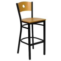 Flash Furniture Wood Circle Back Black Metal Restaurant Barstool -Furniture GUEST 0a139a12 01c4 4fbf 9751 1c5a4af0f75b