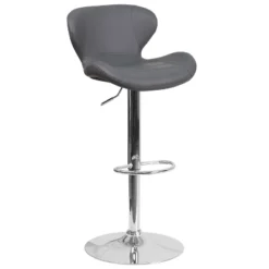 Flash Furniture Contemporary Adjustable Height Barstool With Curved Back And Chrome Base -Furniture GUEST 0aeeccd0 2754 43ec b7e8 bfe60a3a2a15