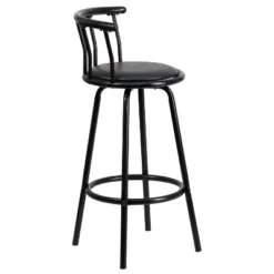 Flash Furniture Crown Back Black Metal Barstool With Black Vinyl Swivel Seat -Furniture GUEST 0b3eb3c4 bdeb 4d6c 94a1 2203f802878a