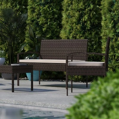 Flash Furniture Aransas Series 4 Piece Patio Set With Steel Frame And Cushions 5 Flash Furniture Aransas Series 4 Piece Patio Set With Steel Frame And Cushions - Image 5