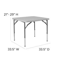 Flash Furniture 2.79-Foot Square Height Adjustable Granite White Plastic Folding Table -Furniture GUEST 0bc93384 3e32 41cc b9c1 97c6f2c7baf9