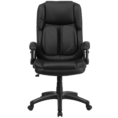 Flash Furniture Hansel Extreme Comfort High Back Black LeatherSoft Executive Swivel Ergonomic Office Chair With Flip-Up Arms 8 Flash Furniture Hansel Extreme Comfort High Back Black LeatherSoft Executive Swivel Ergonomic Office Chair With Flip-Up Arms - Image 8