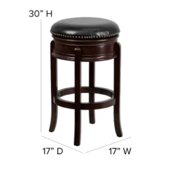 Flash Furniture 29'' High Backless Wood Barstool With Carved Apron And LeatherSoftSoft Swivel Seat 10 Flash Furniture 29'' High Backless Wood Barstool With Carved Apron And LeatherSoftSoft Swivel Seat -Furniture GUEST 0c3e7c05 7bb6 45e4 a370 1da4149ba6a7