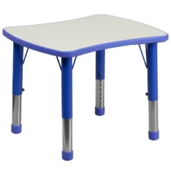 Flash Furniture 21.875"W X 26.625"L Rectangular Plastic Height Adjustable Activity Table -Furniture GUEST 0c52a941 3985 4136 a786 1e0885cce5ad
