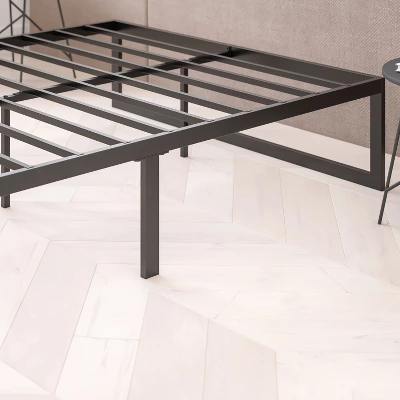Flash Furniture 14 Inch Metal Platform Bed Frame - No Box Spring Needed With Steel Slat Support And Quick Lock Functionality 10 Flash Furniture 14 Inch Metal Platform Bed Frame - No Box Spring Needed With Steel Slat Support And Quick Lock Functionality - Image 10
