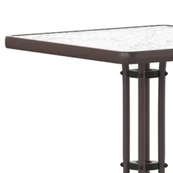 Flash Furniture Barker 23.5'' Square Tempered Glass Metal Table -Furniture GUEST 0dd21439 99fb 4605 9446 150a73069fe0