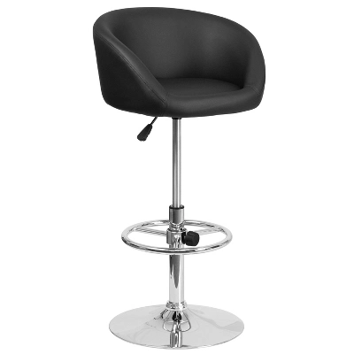 Flash Furniture Contemporary Adjustable Height Barstool With Barrel Back And Chrome Base 13 Flash Furniture Contemporary Adjustable Height Barstool With Barrel Back And Chrome Base - Image 13