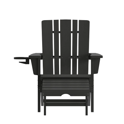 Flash Furniture Halifax HDPE Adirondack Chair With Cup Holder And Pull Out Ottoman, All-Weather HDPE Indoor/Outdoor Lounge Chair 10 Flash Furniture Halifax HDPE Adirondack Chair With Cup Holder And Pull Out Ottoman, All-Weather HDPE Indoor/Outdoor Lounge Chair - Image 10