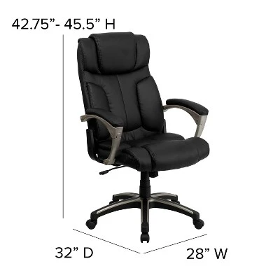 Flash Furniture Hansel High Back Folding Black LeatherSoft Executive Swivel Office Chair With Arms 3 Flash Furniture Hansel High Back Folding Black LeatherSoft Executive Swivel Office Chair With Arms - Image 3