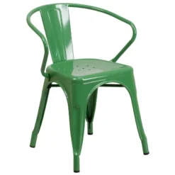 Flash Furniture Commercial Grade Metal Indoor-Outdoor Chair With Arms -Furniture GUEST 0ffd9eb3 e769 4d18 a505 ac40698c04b5