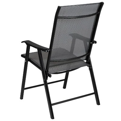Flash Furniture Black Outdoor Folding Patio Sling Chair (2 Pack) 9 Flash Furniture Black Outdoor Folding Patio Sling Chair (2 Pack) - Image 9