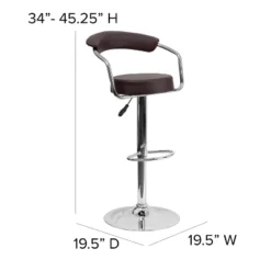 Flash Furniture Contemporary Vinyl Adjustable Height Barstool With Arms And Chrome Base -Furniture GUEST 105f8a27 45d4 46c6 864e e6d6317cd74e