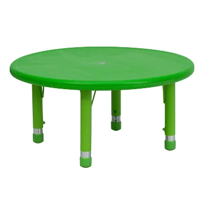 Flash Furniture 33" Round Plastic Height Adjustable Activity Table 9 Flash Furniture 33" Round Plastic Height Adjustable Activity Table - Image 9