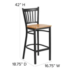 Flash Furniture Black Vertical Back Metal Restaurant Barstool -Furniture GUEST 115e747b 4592 4e2b 9a66 780de4bedc2d