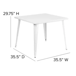 Flash Furniture Commercial Grade 35.5" Square Metal Indoor-Outdoor Table -Furniture GUEST 11b41f8f 3c6b 416a 8d36 2a817bb9c5c6