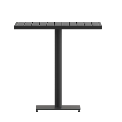 Flash Furniture Outdoor Patio Bistro Dining Table With Faux Teak Poly Slats 8 Flash Furniture Outdoor Patio Bistro Dining Table With Faux Teak Poly Slats - Image 8