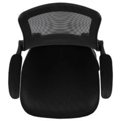 Flash Furniture Black Mesh Sled Base Side Reception Chair With Flip-Up Arms -Furniture GUEST 12ea3cfe 53df 4651 b29e fa43776aa682