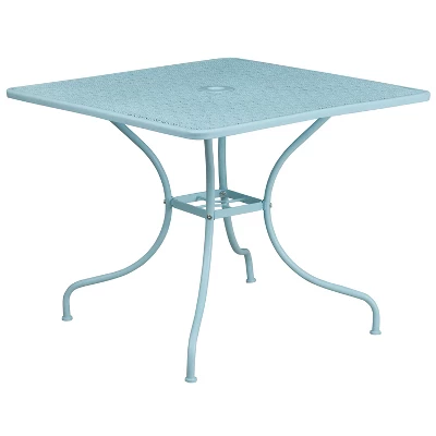 Flash Furniture Oia Commercial Grade 35.5" Square Indoor-Outdoor Steel Patio Table With Umbrella Hole 10 Flash Furniture Oia Commercial Grade 35.5" Square Indoor-Outdoor Steel Patio Table With Umbrella Hole - Image 10