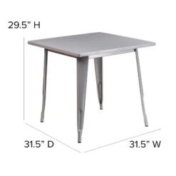Flash Furniture Commercial Grade 31.5" Square Metal Indoor-Outdoor Table -Furniture GUEST 13208e53 0484 4fef bea5 f9b11bd329a2