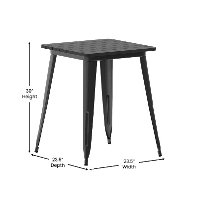 Flash Furniture Declan Commercial Grade Indoor/Outdoor Dining Table, 23.75" Square All Weather Poly Resin Top With Steel Base 5 Flash Furniture Declan Commercial Grade Indoor/Outdoor Dining Table, 23.75" Square All Weather Poly Resin Top With Steel Base - Image 5
